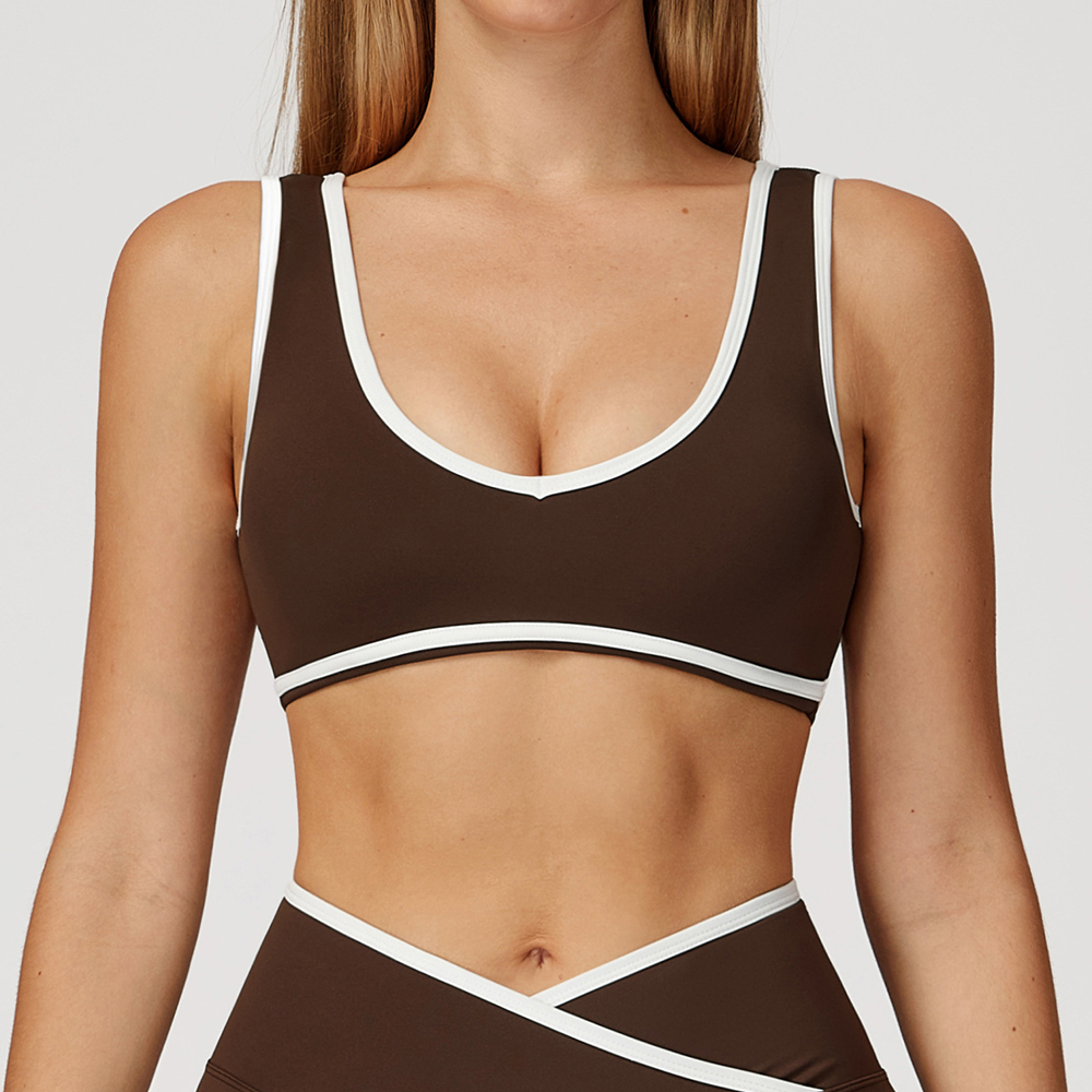 V-Neck Sports Bra Women Top Pu - Yoga Fitness Up 评论和价格