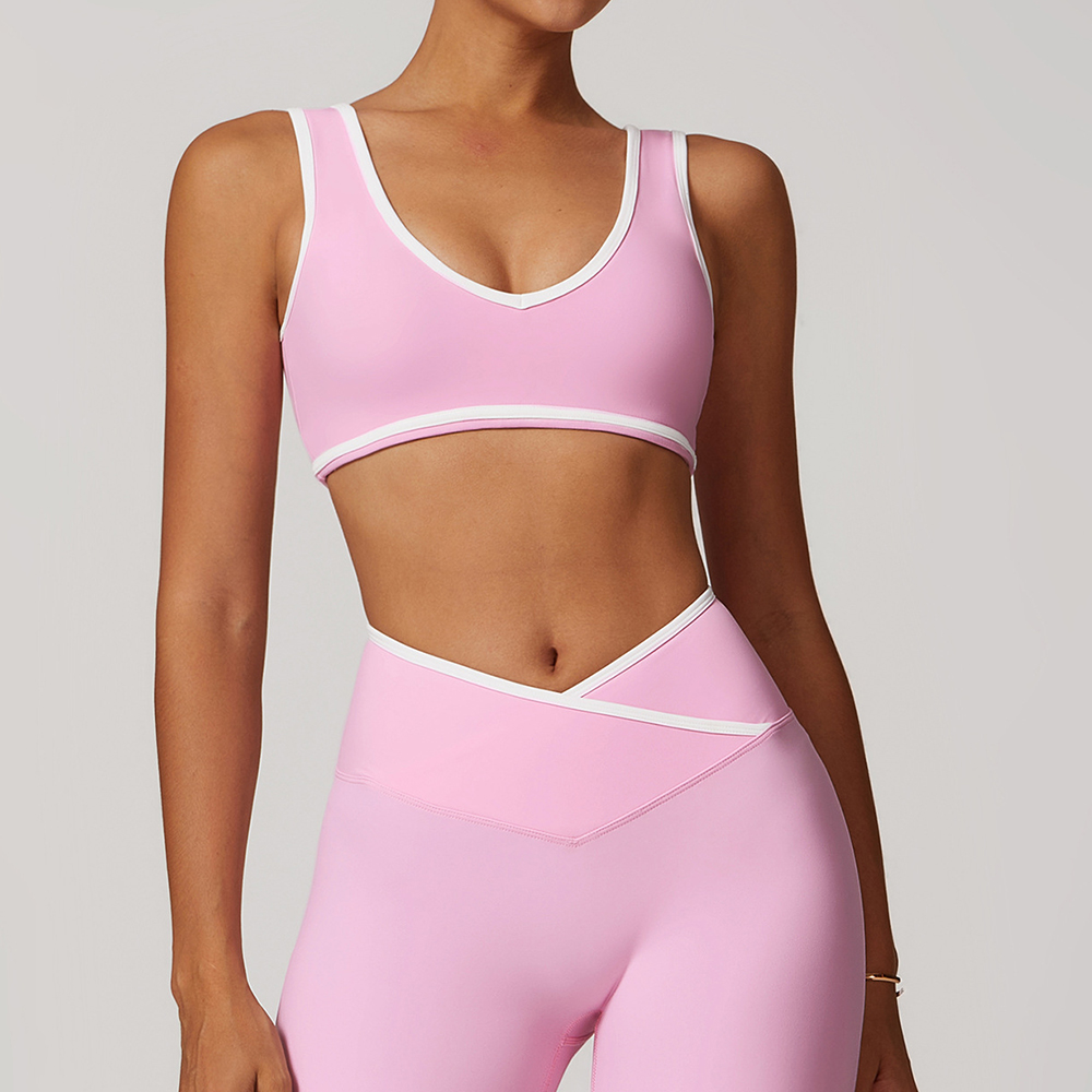 V-Neck Sports Bra Women Top Pu - Yoga Fitness Up 评论和价格