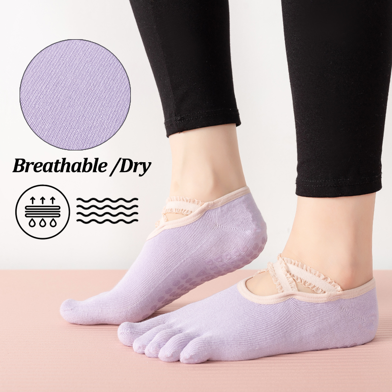 Ladies Non-Slip Pilates Socks  - Yoga Fitness Pilates 评论和价格
